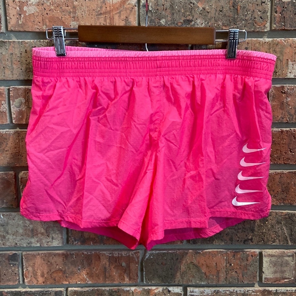 NIKE Swoosh Shorts Run Pink Brief-Lined RunninG (DJ0927-607) Women’s Size Large - Picture 1 of 8